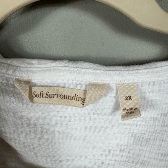 Soft Surroundings Womens Embroidered Hoodie Jacket 2X White Bohemian Oversized - Picture 4 of 6